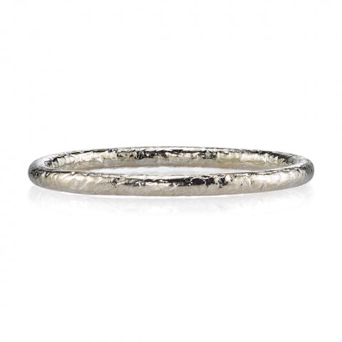 Textured "Jane" Wedding Band in White Gold