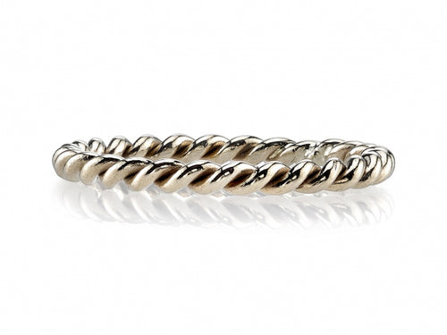 Braided "Lara" Wedding Band in 18K White Gold