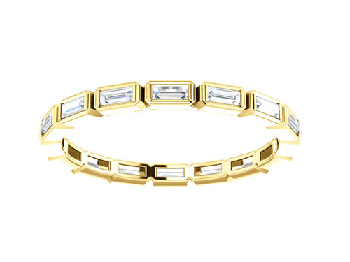 14K Yellow Gold and Baguette Diamond Wedding Band in Washington DC