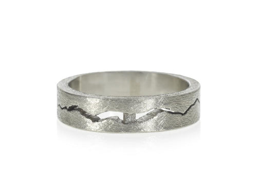 Raw Diamond Cube Men's Wedding Band in Palladium