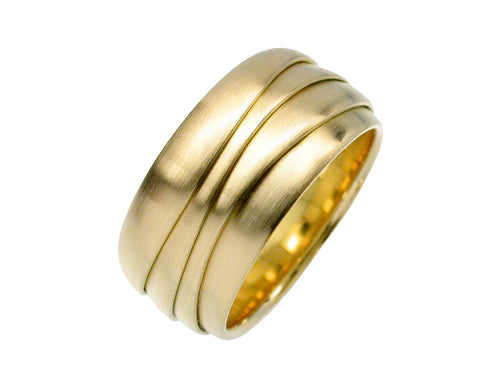 18K Yellow Gold "Tide" Men's Wedding Band