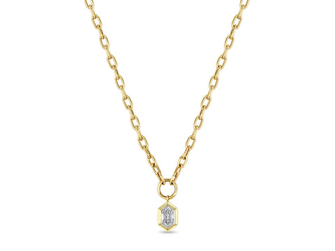 Pavé Diamond Pendant Necklace in 14K Yellow Gold