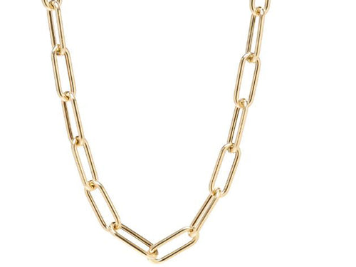 Paperclip Chain 18" Necklace in 14K Yellow Gold