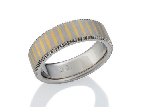 Palladium and 24K Yellow Gold Men's Wedding Band