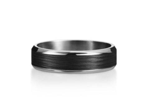 Platinum and Carbon Fiber Men's Wedding Band