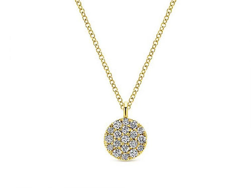 Petite Pavé Diamond Necklace in Yellow Gold