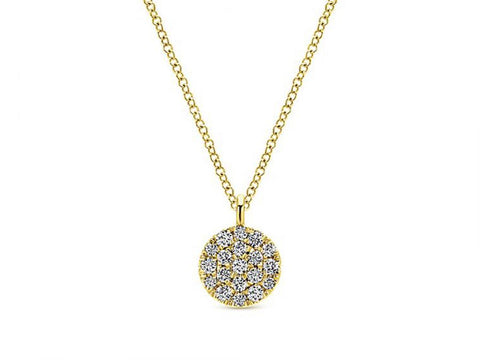 Pavé Diamond Pendant Necklace in 14K Yellow Gold