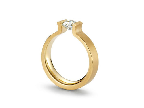 Tension-Set Round Diamond Solitaire Engagement Ring