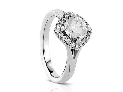 Round Brilliant Diamond Halo Engagement Ring