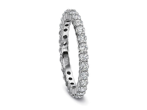 Round Brilliant Diamond Eternity Wedding Band in White Gold