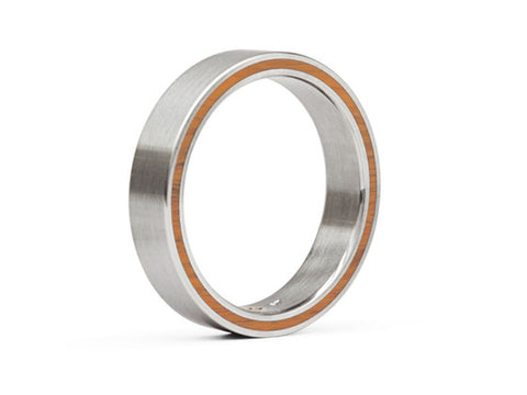 Black Diamond Men's Wedding Band in White and Rose Gold